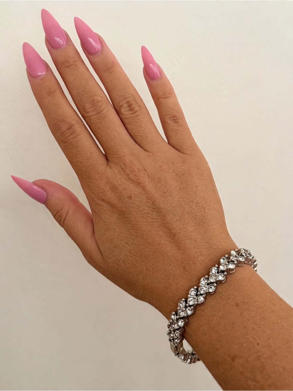 Clear Crystal Silver-Tone Bracelet - Women's Sparkling Tennis Bracelet